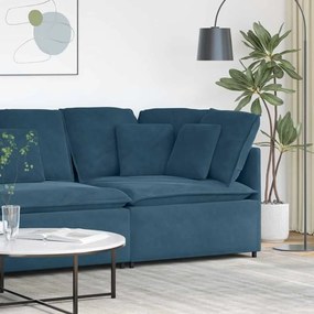 vidaXL Γωνιακός Καναπές με Μαξιλάρια Μπλε 100 εκ.