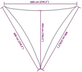 Πανί Σκίασης Ανοιχτό Πράσινο 6 x 6 x 6 μ. από HDPE 160 γρ./μ² - Πράσινο