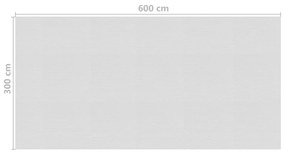 vidaXL Κάλυμμα Πισίνας Ηλιακό Γκρι 600x300 εκ. από Πολυαιθυλένιο