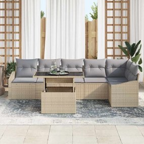 vidaXL Σετ Καναπέ Κήπου 7 pcs Μπεζ, Ανοιχτό Γκρι 100 x 55 x 73 εκ