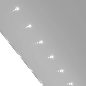 Καθρέφτης Μπάνιου 50x60cm（Μ x Υ) με Φώτα LED - Ασήμι