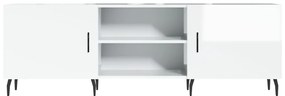 vidaXL Έπιπλο Τηλεόρασης Γυαλ. Λευκό150x30x50εκ.Επεξεργασμένο Ξύλο