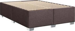 vidaXL Κρεβάτι Boxspring με Στρώμα Σκούρο Καφέ 140x190 εκ. Υφασμάτινο