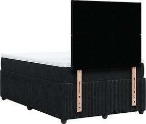 vidaXL Κρεβάτι Boxspring με Στρώμα Μαύρο 120x190 εκ. Βελούδινο