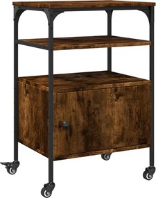 vidaXL Βάση Εκτυπωτή 3 Επιπέδων Καπνιστή Δρυς 50x40x76 εκ Επεξ. Ξύλο