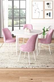 Dining Table &amp; Chairs Set (5 Pieces) Tor - White, Pink White
Pink