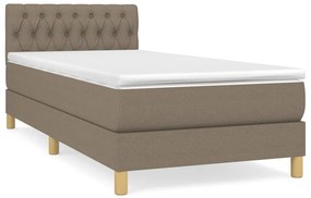 vidaXL Κρεβάτι Boxspring με Στρώμα Taupe 90x200 εκ. Υφασμάτινο
