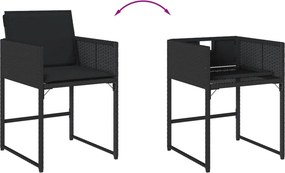 vidaXL Σετ Τραπεζαρίας Κήπου 11 τεμ Μαύρο από Συνθ. Ρατάν με Μαξιλάρια