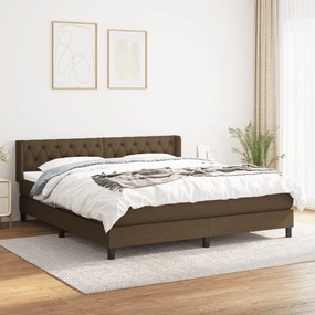 ΚΡΕΒΑΤΙ BOXSPRING ΜΕ ΣΤΡΩΜΑ ΣΚΟΥΡΟ ΚΑΦΕ 160X200 ΕΚ ΥΦΑΣΜΑΤΙΝΟ 3129964