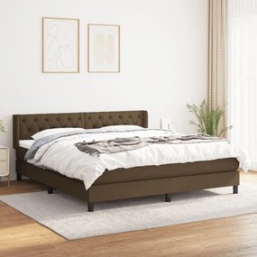 Κρεβάτι Boxspring με Στρώμα Σκούρο Καφέ 160x200 εκ Υφασμάτινο 3129964