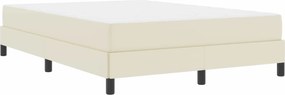 vidaXL Σκελετός Κρεβατιού με στρώμα Κρεμ 140 x 190 cm ύφασμα
