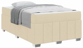 vidaXL Σκελετός Κρεβατιού με στρώμα Κρεμ 120 x 200 cm ύφασμα