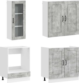 vidaXL Μονάδα κουζίνας KALMAR 8 pcs Γκρι Σκυροδέματος