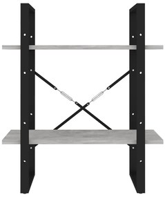 vidaXL Βιβλιοθήκη με 2 Ράφια Γκρι Σκυρ. 60 x 30 x 70 εκ. Επεξ. Ξύλο