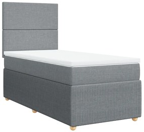 ΚΡΕΒΑΤΙ BOXSPRING ΜΕ ΣΤΡΩΜΑ ΑΝΟΙΧΤΟ ΓΚΡΙ 90X200 ΕΚ. ΥΦΑΣΜΑΤΙΝΟ 3294232