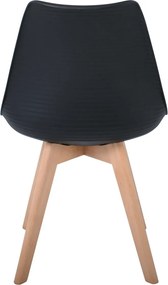 MARTIN STRIPE Καρέκλα Ξύλινο Πόδι, PP Μαύρο   4τμχ