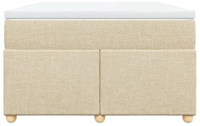 vidaXL Κρεβάτι Boxspring με Στρώμα Κρεμ 120x190 εκ. Υφασμάτινο