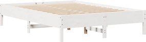 vidaXL Σκελετός Κρεβ. Χωρίς Στρώμα Λευκό 160x200 εκ Μασίφ Πεύκο