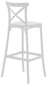 Σκαμπό μπαρ Crossie pp λευκό 44x39x103εκ 44x44x113 εκ.