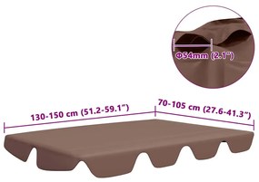 vidaXL Πανί Ανταλλακτικό για Κούνια Κήπου Καφέ 150/130 x 105/70 εκ.