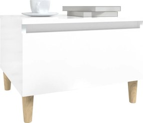 vidaXL Τραπέζι Βοηθητικό Γυαλιστ.Λευκό 50x46x35 εκ. Επεξεργασμένο Ξύλο