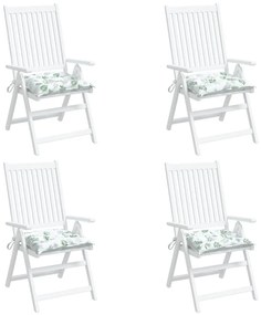 vidaXL Μαξιλάρια Καρέκλας 4 τεμ. Σχέδιο Φύλλων 50x50x7 εκ. Υφασμάτινα