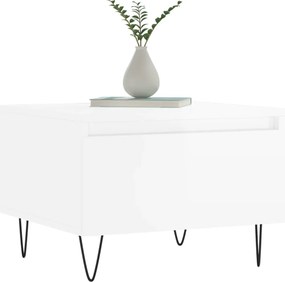 vidaXL Τραπεζάκια Σαλονιού 2 τεμ. Γυαλ. Λευκό 50x46x35 εκ. Επεξ. Ξύλο