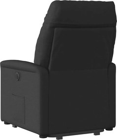 vidaXL Πολυθρόνα Ανακλινόμενη με Ανύψωση Μαύρη Υφασμάτινη