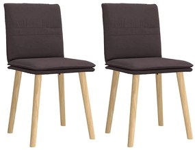 vidaXL Καρέκλες Τραπεζαρίας 2 τεμ. Σκούρο Καφέ Υφασμάτινες