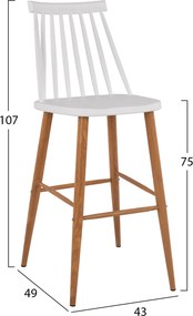 ΣΚΑΜΠΟ ΜΠΑΡ HM8459.01 VANESSA ΣΕ ΛΕΥΚΟ ΧΡΩΜΑ 43x49x107 εκ.