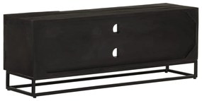 vidaXL Έπιπλο Τηλεόρασης Μαύρο 110x30x40εκ.Μασίφ Ξύλο Μάνγκο &amp; Σίδηρος