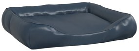 Κρεβάτι Σκύλου Σκούρο Μπλε 80 x 68 x 23 εκ. Συνθετικό Δέρμα - Γκρι