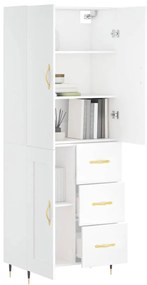 vidaXL Ντουλάπι Λευκό 69,5x34x180 εκ. από Επεξεργασμένο Ξύλο