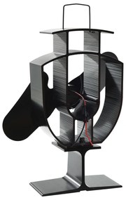 vidaXL Αερόθερμο Σόμπας Μαύρο με 2 Πτερύγια