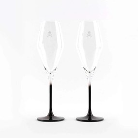 Ποτήρι Σαμπάνιας Home (Σετ 2Τμχ) 20.21.0968 Black-Clear Scalpers Crystal