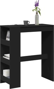 vidaXL Τραπέζι Μπαρ με Ράφια Μαύρο 90x40x103,5 εκ. Επεξεργ. Ξύλο