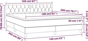 vidaXL Κρεβάτι Boxspring με Στρώμα Κρεμ 160x200 εκ. Υφασμάτινο