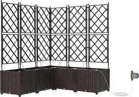 vidaXL Γλάστρα Κήπου 5 pcs Καφέ Ατσάλι