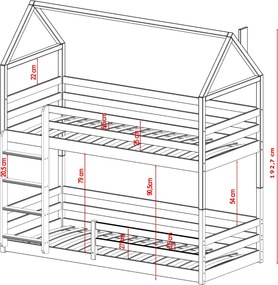 AXEL 90x200 graphite house bunk bed Lano Furniture
