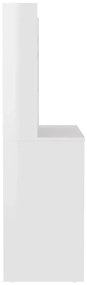 vidaXL Έπιπλο Μακιγιάζ με Φωτισμό LED Λαμπερό Λευκό 100x40x135 εκ. MDF