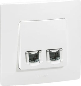 Πρίζα πληροφορικής διπλή RJ45 ΚΑΤ. 6UPT λευκή Legrand Niloe