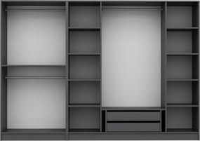 Εξαφυλλη Ντουλαπα Ανθρακι KALEO 52x360x190