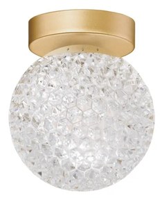 Φωτιστικό Οροφής-Επιτοίχιο  Ø11xY13 εκ.1xG9 Led max 3w Διαφανές Ανάγλυφο Ακρυλικό-Χρυσό Viokef Diamond 4267200