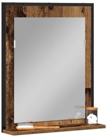 vidaXL Καθρέφτης Μπάνιου  Ξύλο Παλαιού Στυλ 50x12x60 εκ. Κατασκευασμένο από Μηχανικά Ξύλα