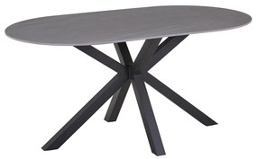 Τραπέζι Makrey pakoworld γκρι μαρμάρου κεραμικό-μαύρο μέταλλο 160x90x75εκ