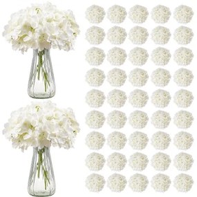 VEVOR 105 Pcs Artificial Silk Hydrangea Flowers 9.8 In Bouquet Arrangement White