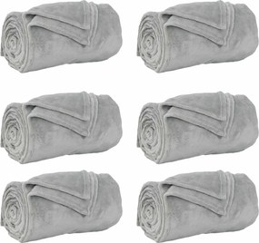 vidaXL Ριχτάρια 6 pcs Γκρι 240 x 270 εκ. Μαλλί