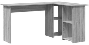 vidaXL Γκρι Γραφείο Υπολογιστή Γκρι Sonoma MDF Μεσαίο Αποθήκευση