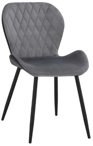 ΚΑΡΕΚΛΑ ADALYN ΜΕ ΜΑΥΡΟ PU ΚΑΙ ΓΚΡΙ ΒΕΛΟΥΔΟ HM8729.01 51x58x82Υ εκ.