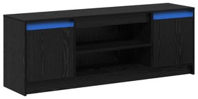 vidaXL Κεφαλάρι TV με LED σε Μαύρη Δρυς, 139,5x34x50 εκ., Φτιαγμένο από επεξεργασμένο ξύλο